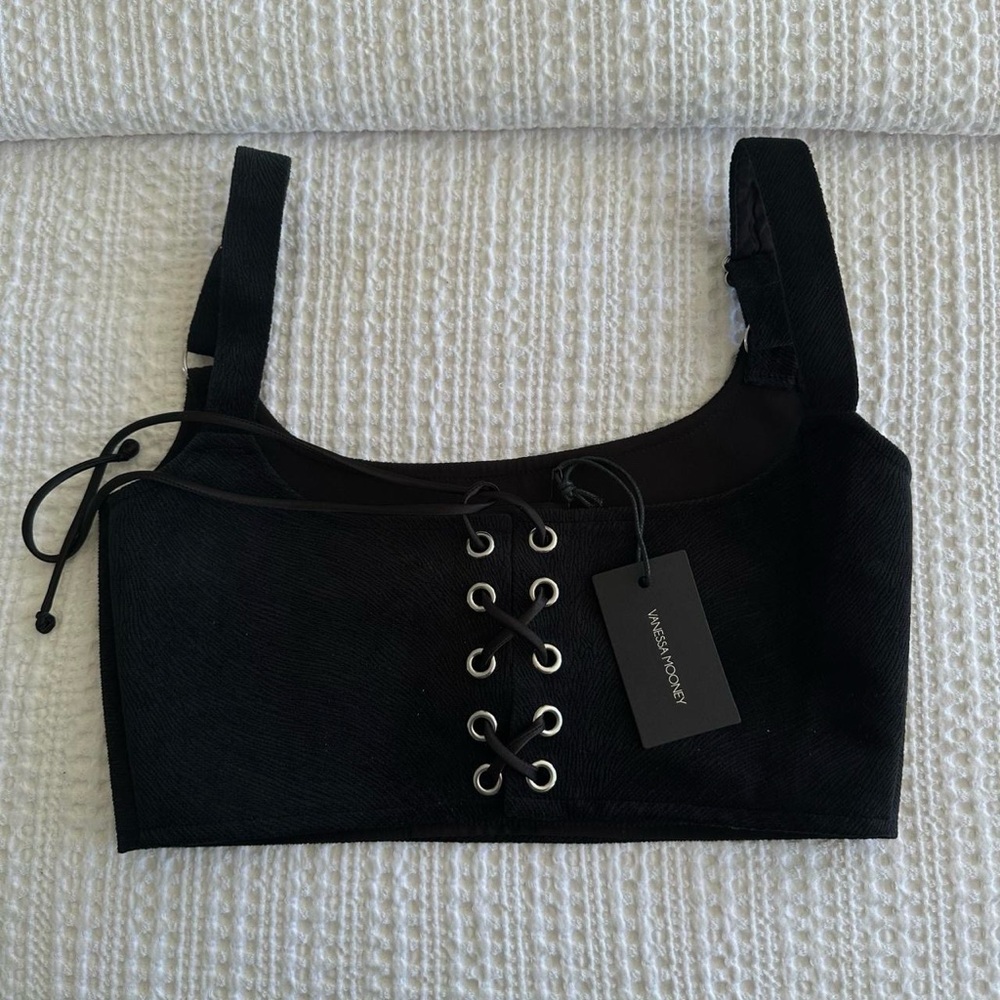Vanessa Mooney Black Corset bustier top